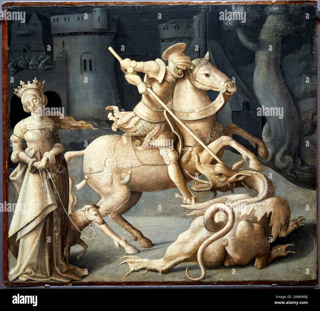 '''Panel of an altarpiece: Augustus and the Tiburtine Sibyl'', 1525-1530, Attributed to Henri Lerambert, Musée du Louvre, Paris, France, Europe Stock Photo