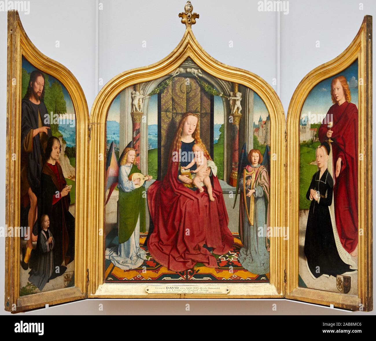 '''The Sedano Family Triptych'', 1495, Gerard David, Musée du Louvre, Paris, France, Europe Stock Photo
