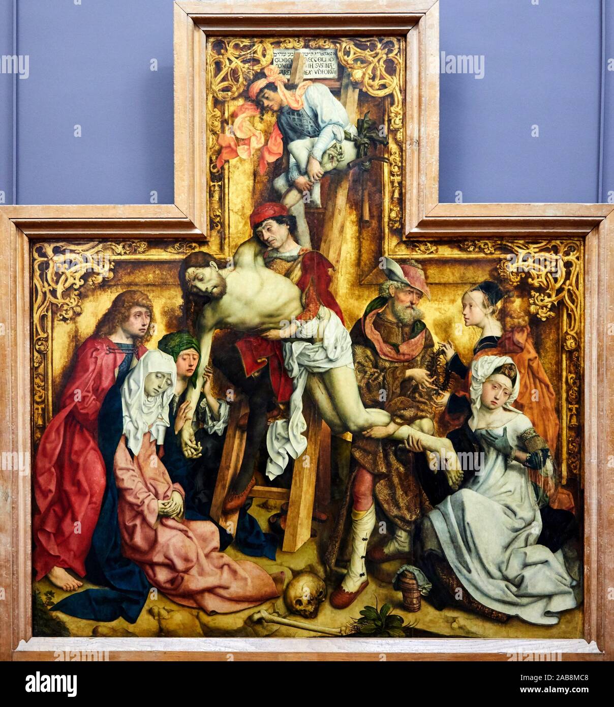 '''The Descent from the Cross'', Peintre anonyme dit Maître de Saint Barthélémy, Musée du Louvre, Paris, France, Europe Stock Photo