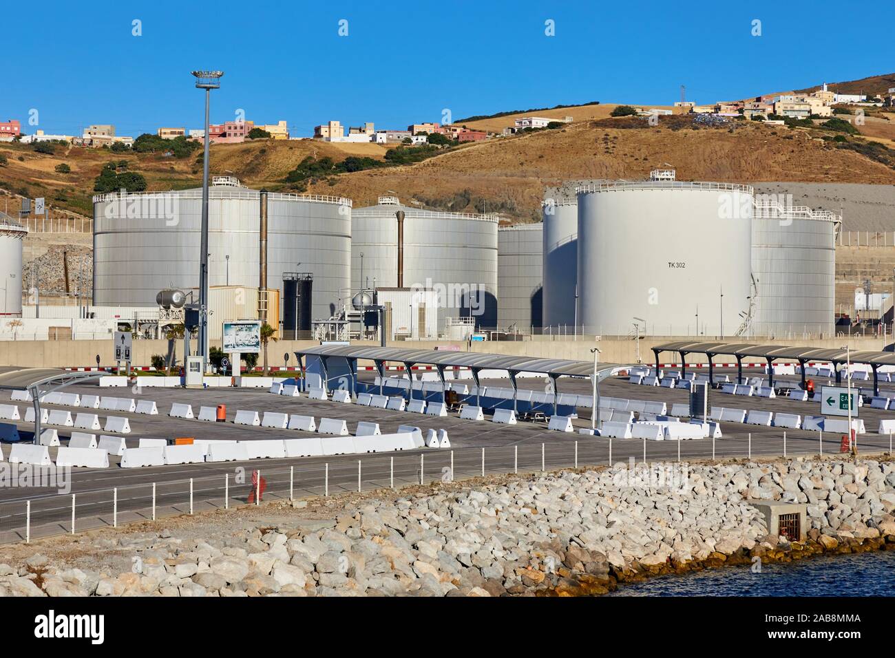 Commercial Port of Tangier MED, Strait of Gibraltar, Tangier, Morocco, Africa, Stock Photo
