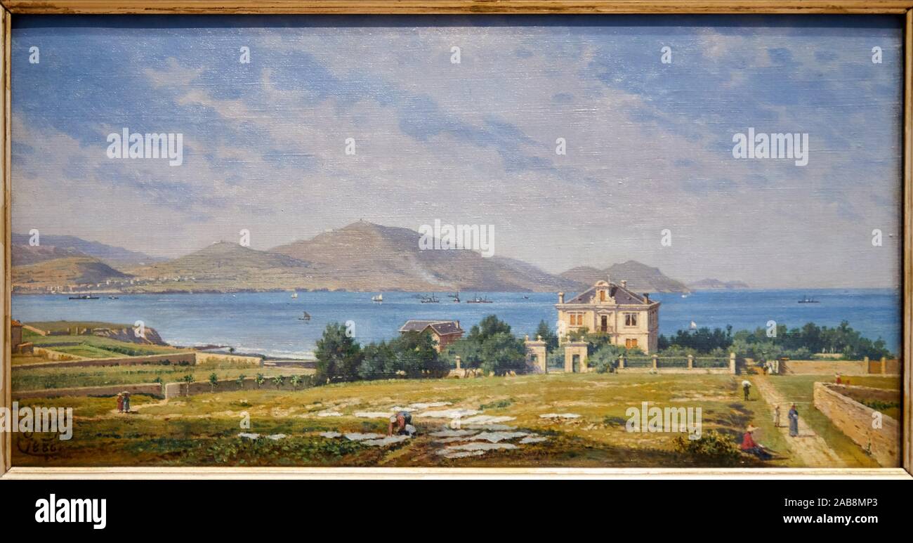 '''View of El Abra, Bilbao, from Algorta'', 1886, Juan de Barroeta (1835-1906), Museo de Bellas Artes, Bilbao, Bizkaia, Basque Country, Spain Stock Photo
