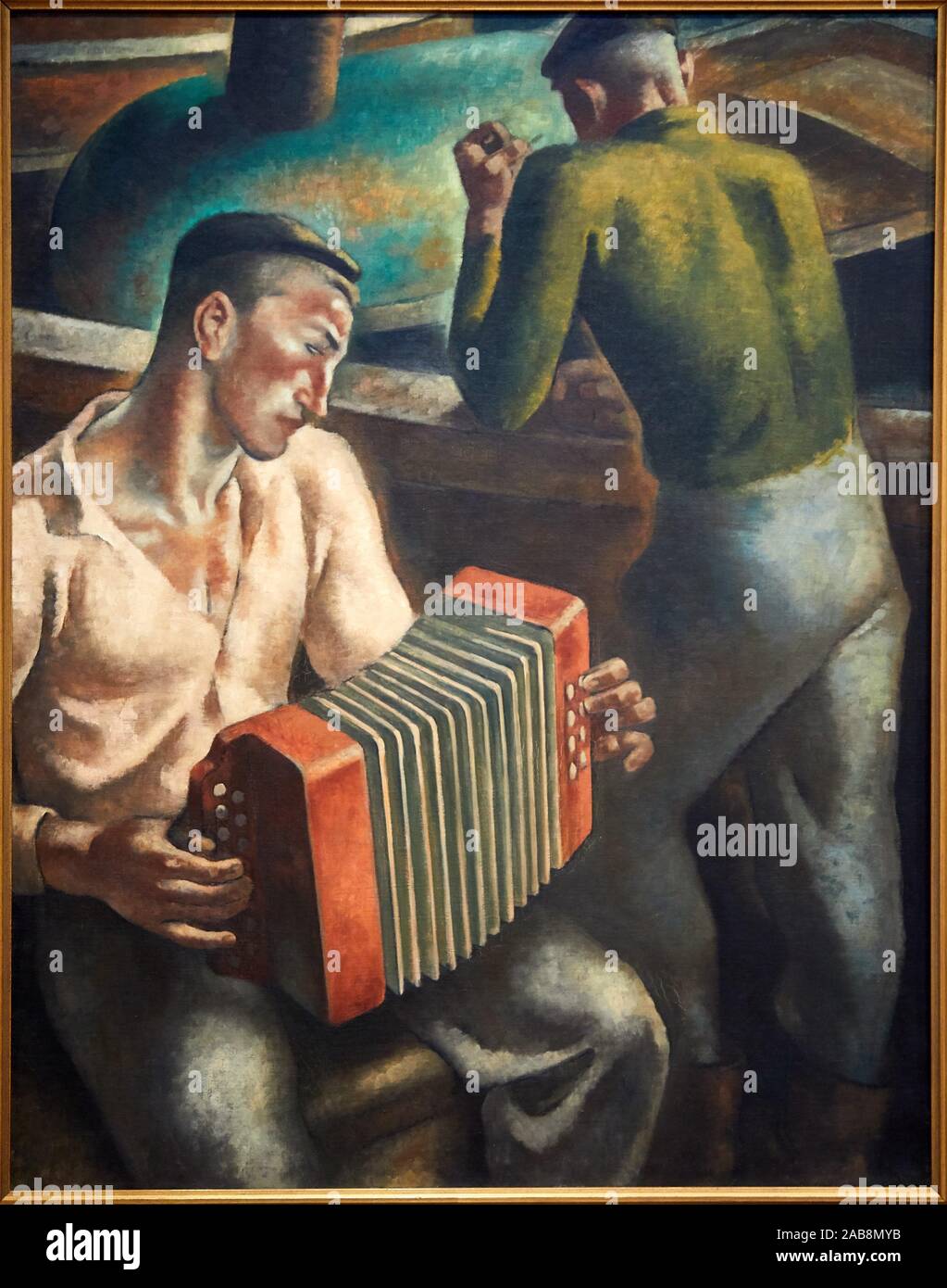'''The Accordionist'', c. 1930-1935, Aurelio Arteta (1879-1940), Museo de Bellas Artes, Bilbao, Bizkaia, Basque Country, Spain Stock Photo