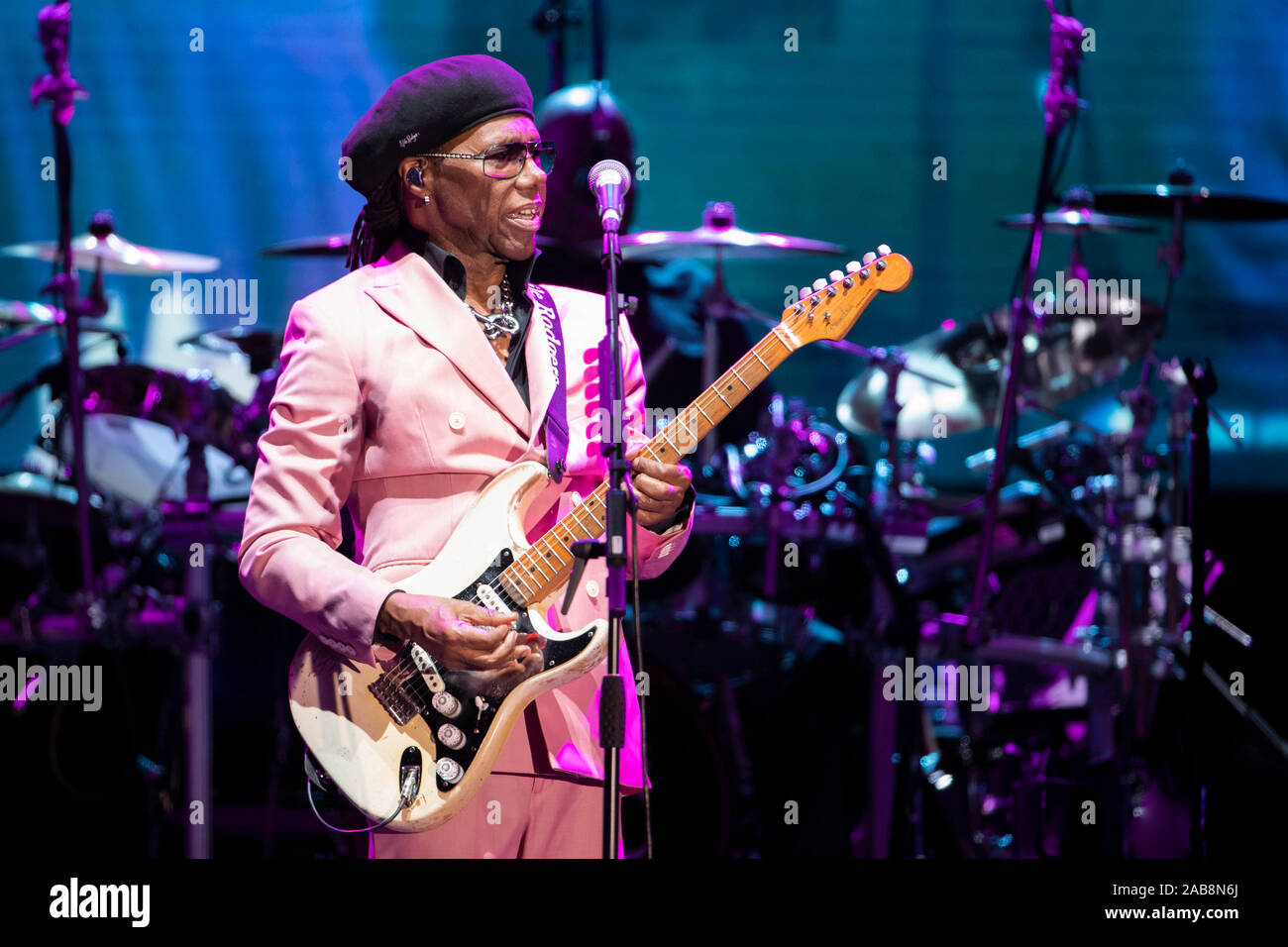 Nile Rodgers & Chic in concert at the Nice Jazz Festival on July 16, 2019. Stock Photo