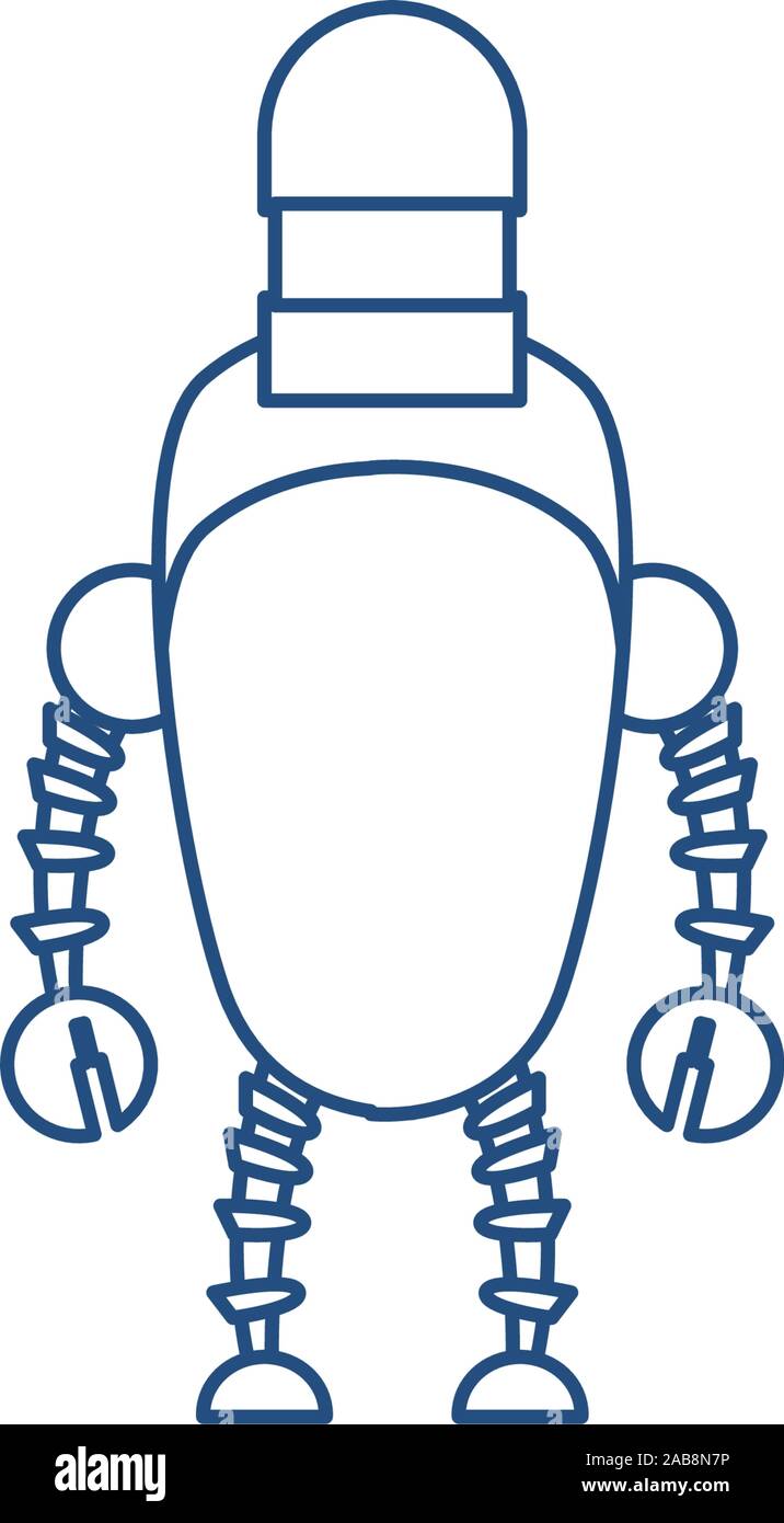 humanoid robot line style icon vector illustration design Stock Vector ...