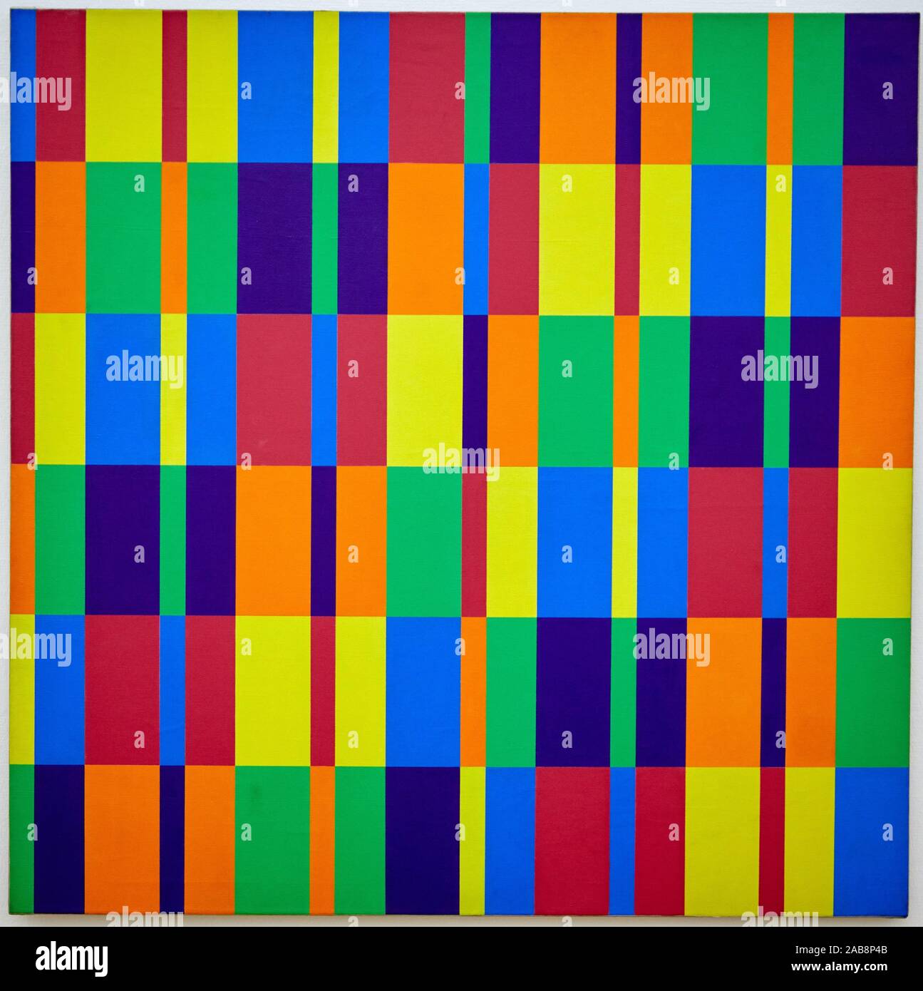 '''Sechs horizontale Bänder mit je sechs formal gleichen Farbgruppen'', 1950-1969, Richard-Paul Lohse, Centre Pompidou, Paris, France, Europe Stock Photo