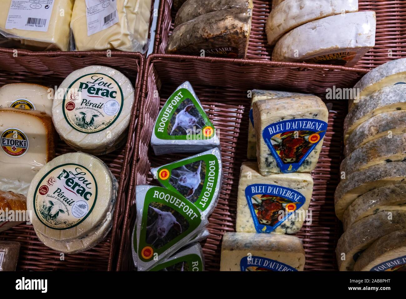 France, food, some of the more than 400 french cheeses,. Stock Photo