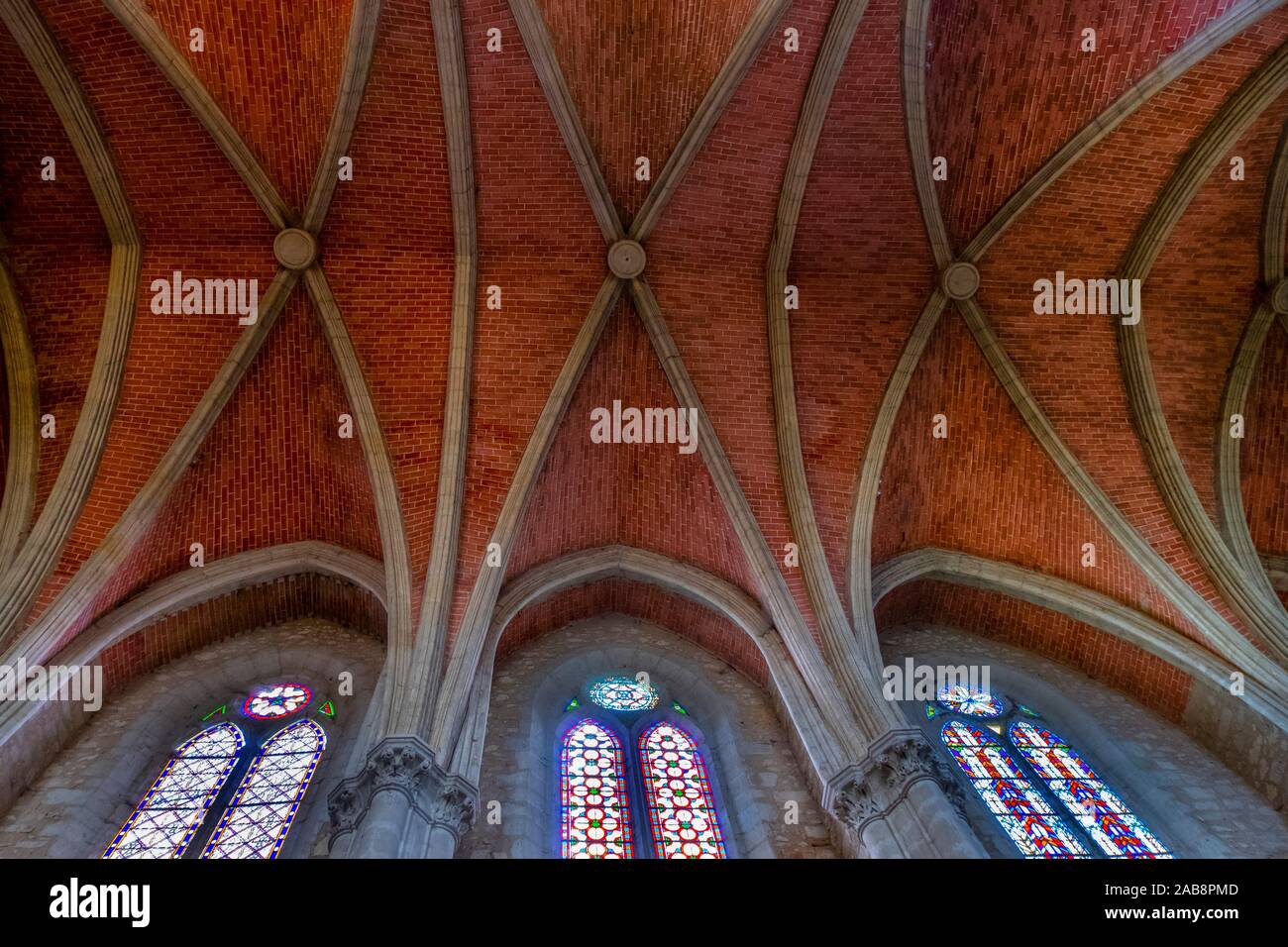France, Nouvelle Aquitaine, Lot et Garonne, ceiling of the Saint André chuech at Monflanquin. Stock Photo