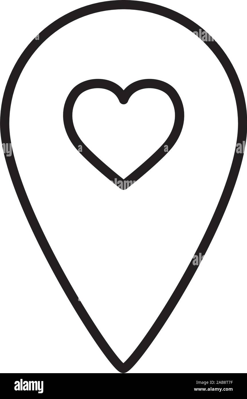 pin location with heart line icon vector illustration design Stock ...