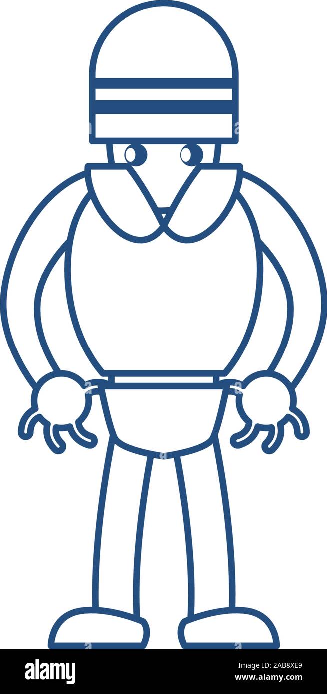 humanoid robot line style icon vector illustration design Stock Vector ...