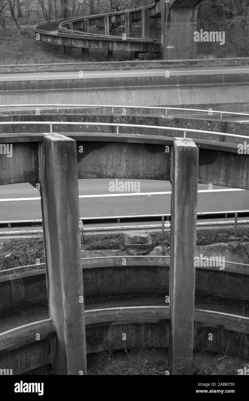 motorway footbridge over M4 Stock Photo