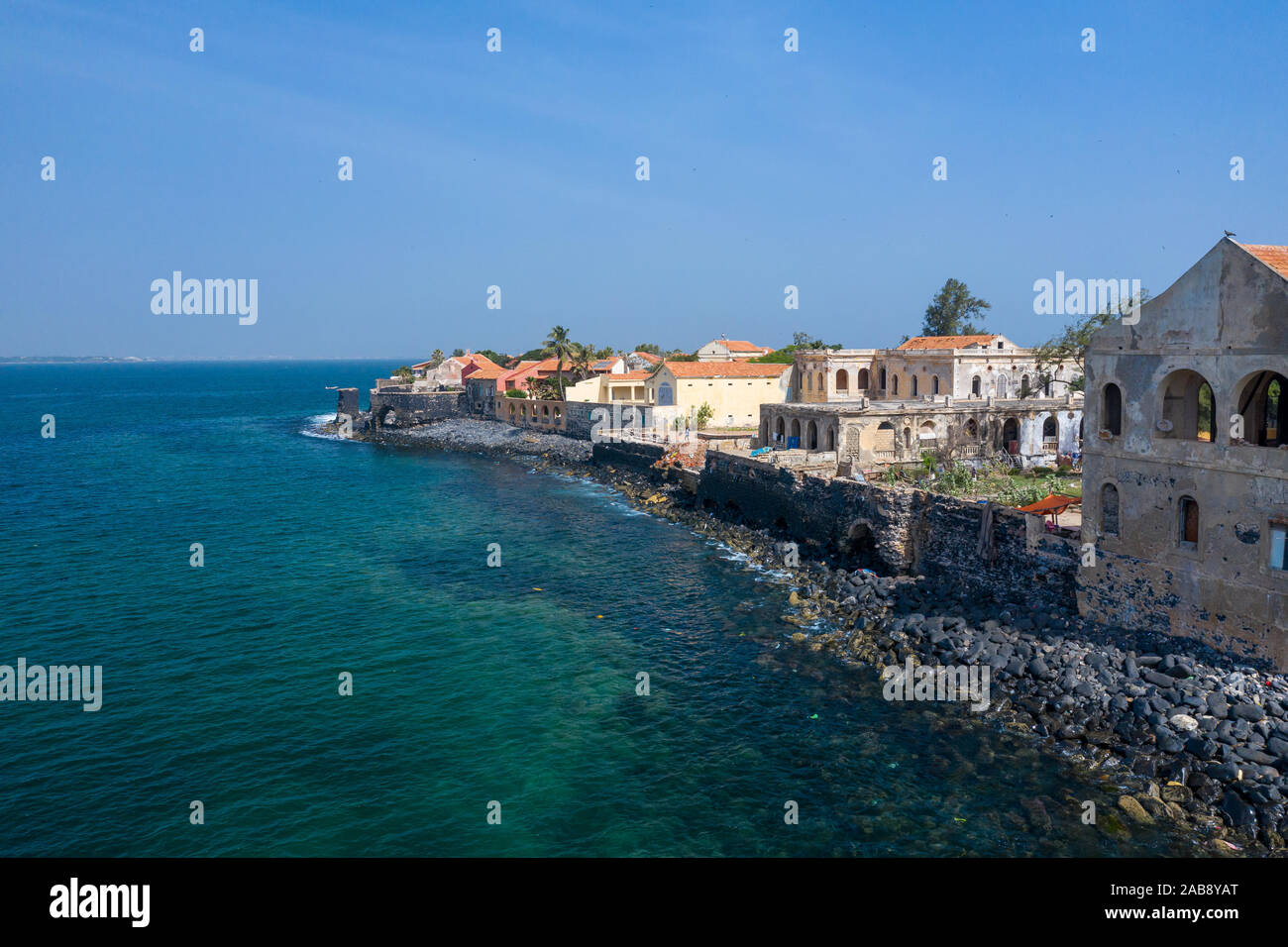 Aerial view of Goree Island. Gorée. Dakar, Senegal. Africa. Photo made