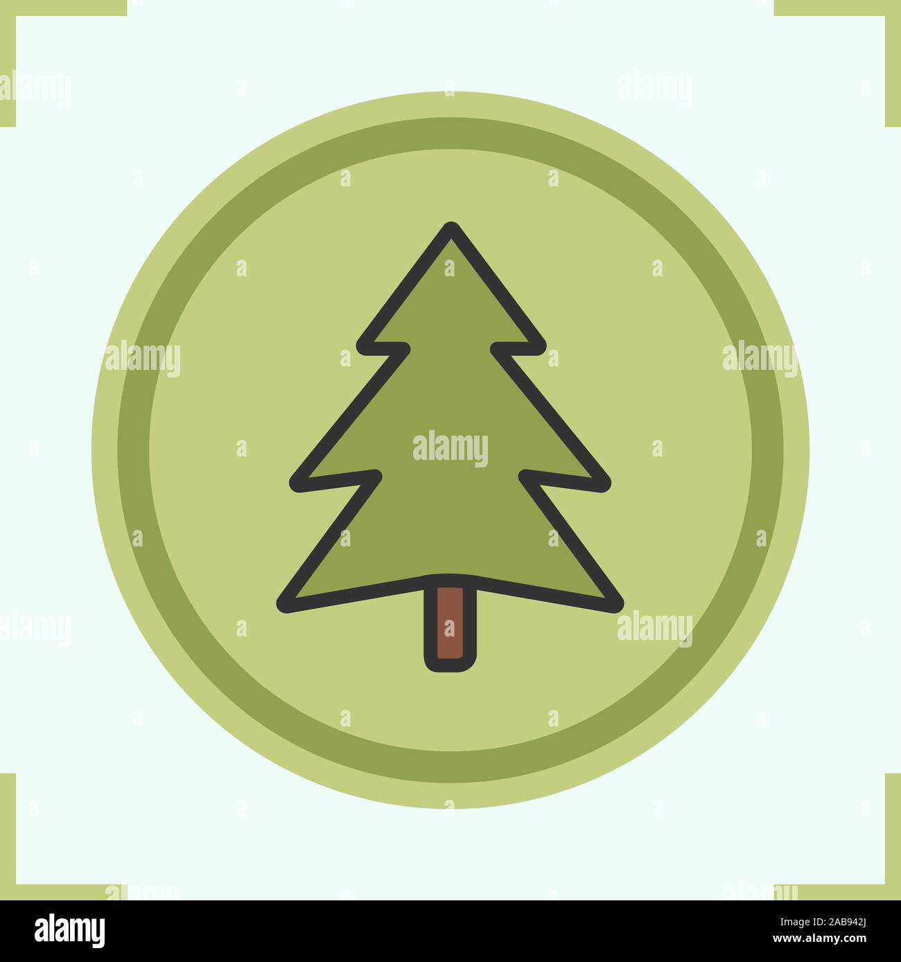Fir tree color icon. Forest sign. Isolated vector illustration Stock ...