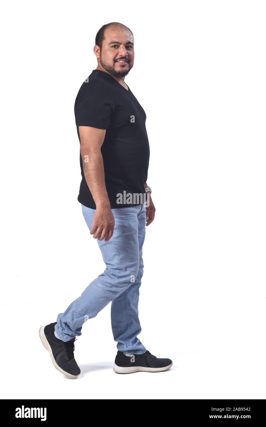 Man walking profile full body hi-res stock photography and images - Alamy