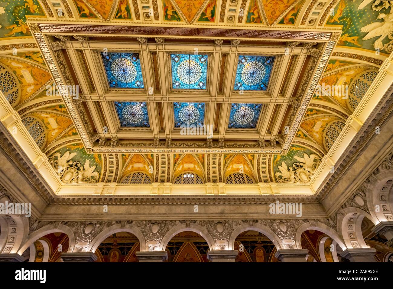 Thomas Jefferson Building Library of Congress Ornate Stained Glass ...
