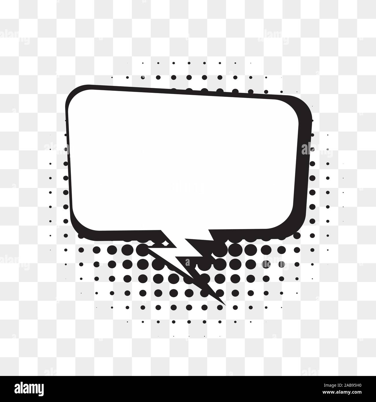 Comic speech bubble isolated on halftone dots background in pop art ...