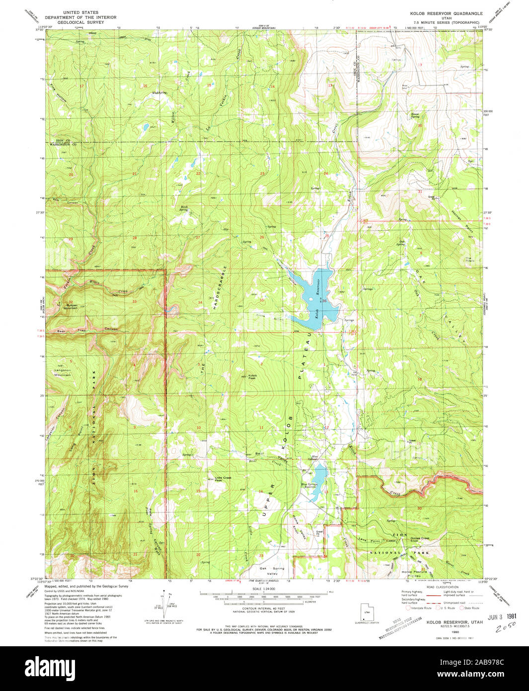 UT Kolob Reservoir 250181 1980 24000 Restoration Stock Photo Alamy