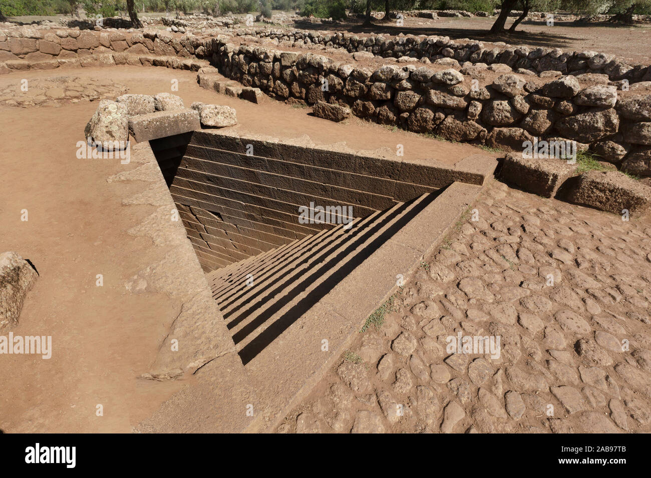 Ancient sacred well of Santa Cristina near Paulilatino, Oristano, Sardinia, Italy. Stock Photo