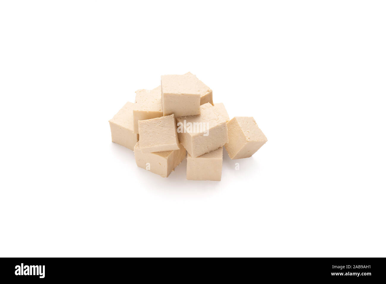 Cubes of soybean Tofu cheese, isolated on white Stock Photo Alamy