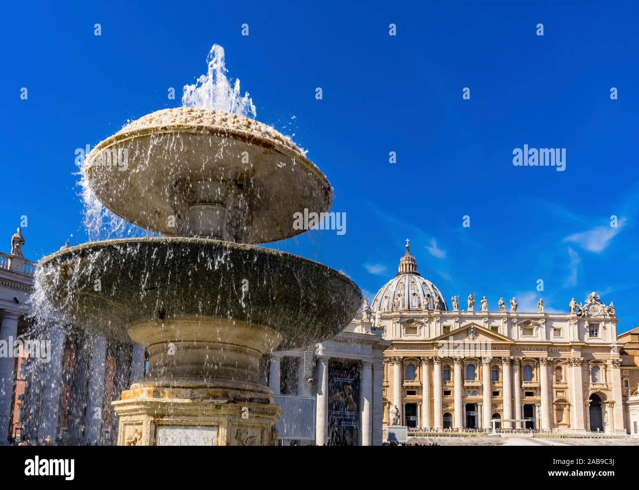 Saint Peter's Square Bernini Fountain Michaelangelo Dome Statues