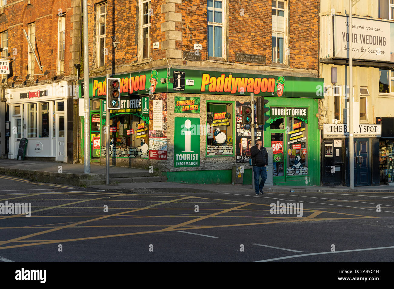 Paddywagon tourist information shop and tour sales outlet on St Patricks  Quay in Cork City, Ireland Stock Photo - Alamy