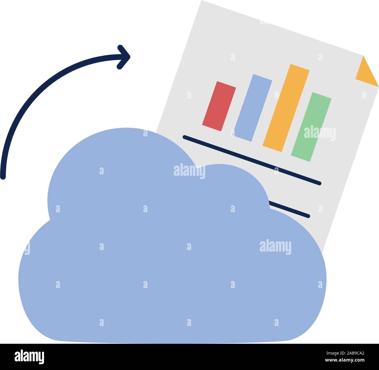 cloud with paper document file flat style vector illustration design ...