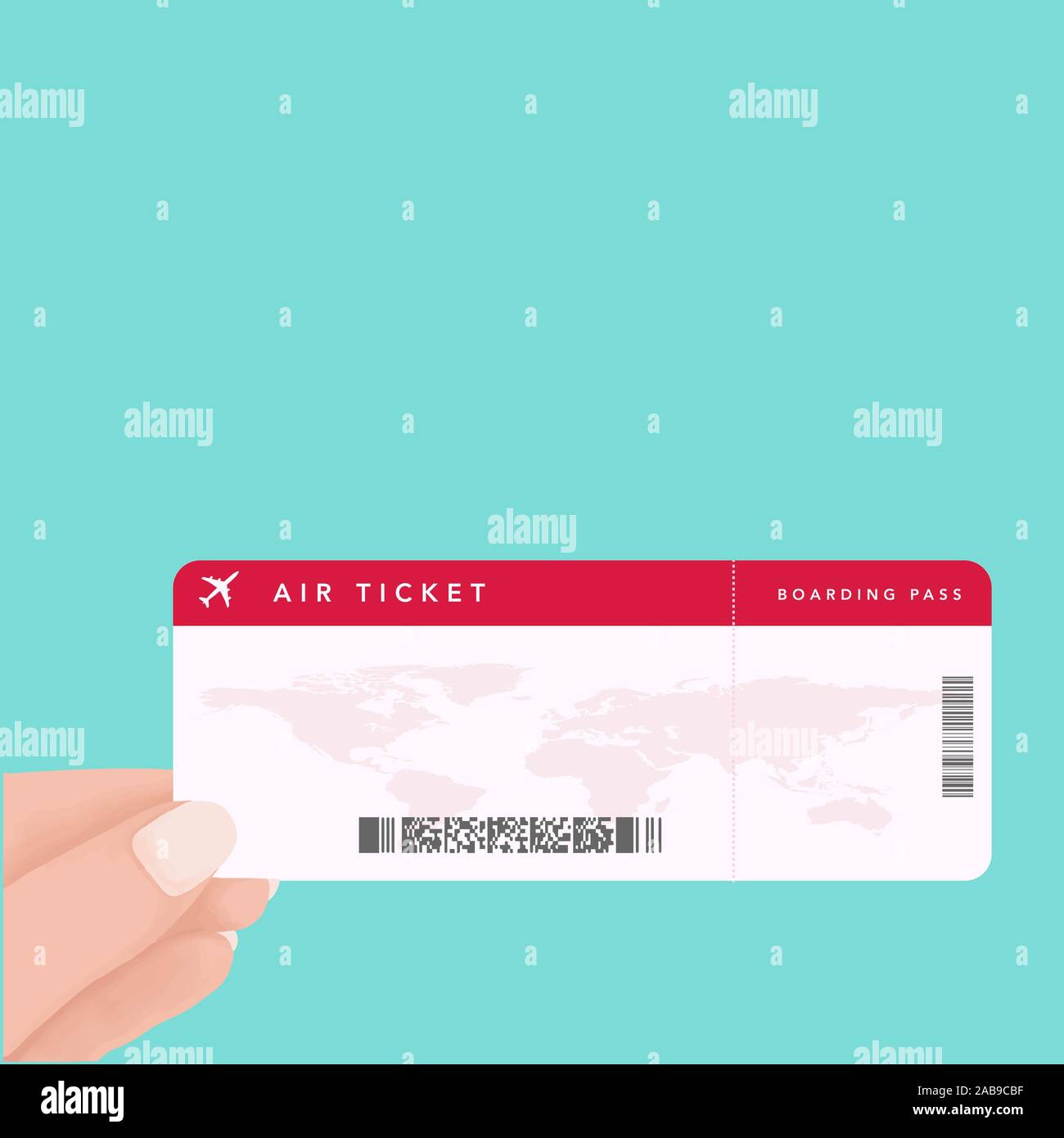 hand holding boarding pass ticket. airline boarding tickets. travel and