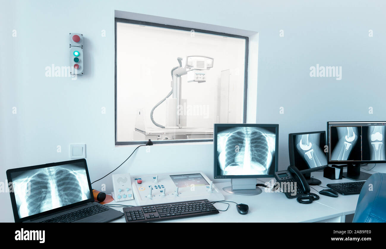 Xray laboratory with monitors and modern equipment Stock Photo Alamy