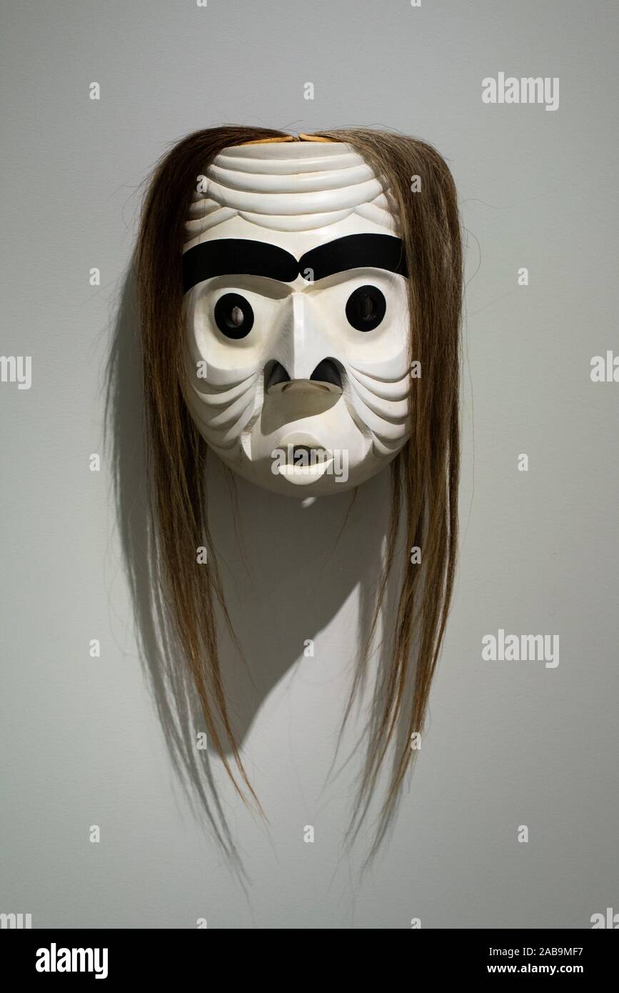 aboriginal mask, Vancouver Art Gallery, Vancouver, BC, Canada Stock