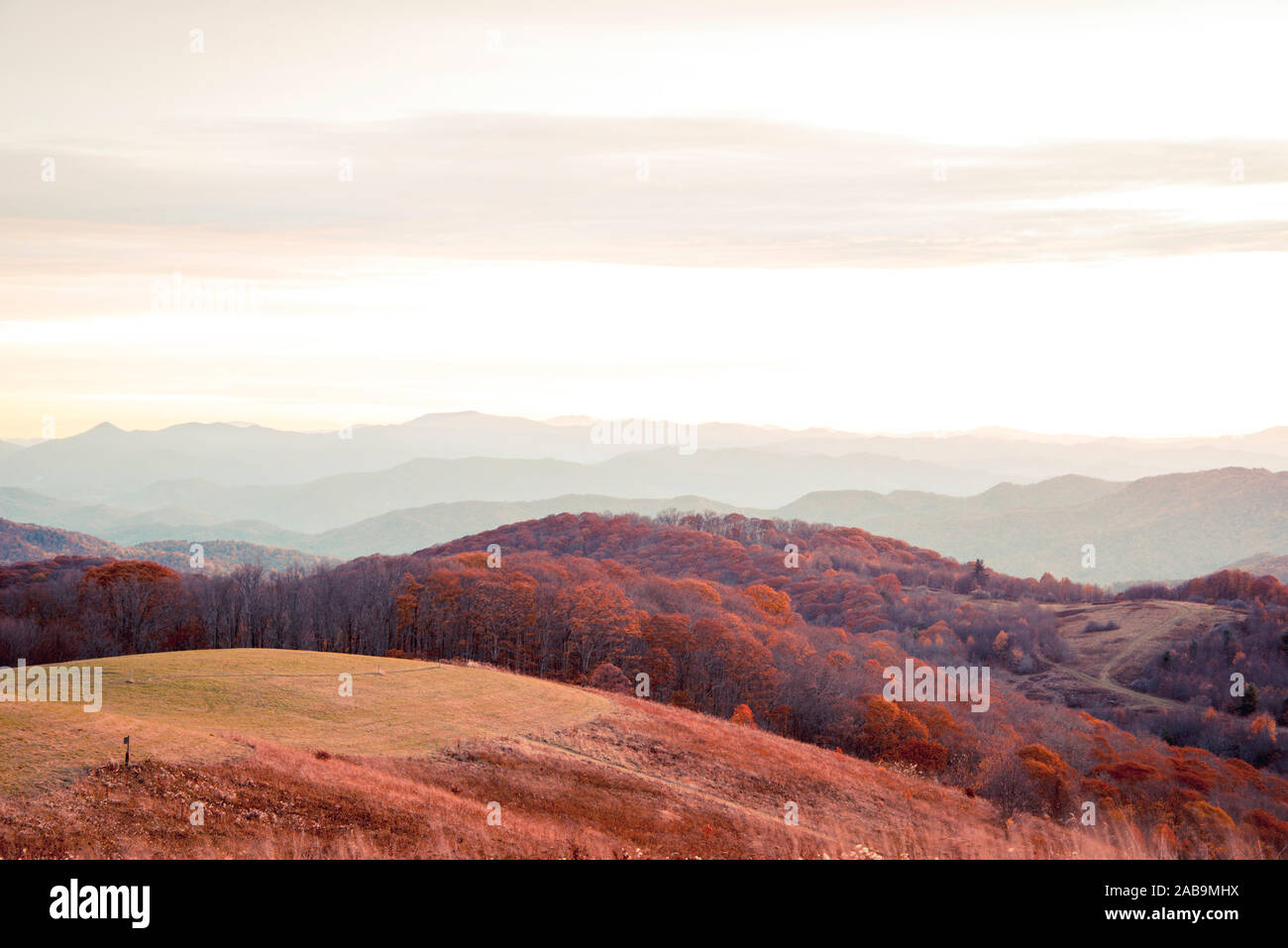 Max Patch in the Blue Ridge Mountains of North Carolina Stock Photo