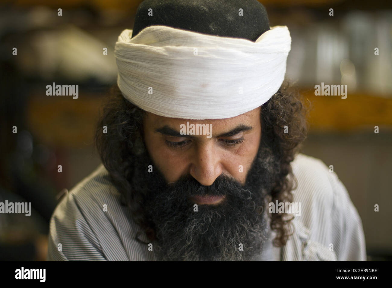 March 8, 2016 - Portrait of a Yemenite Jew While he was cooking Stock Photo