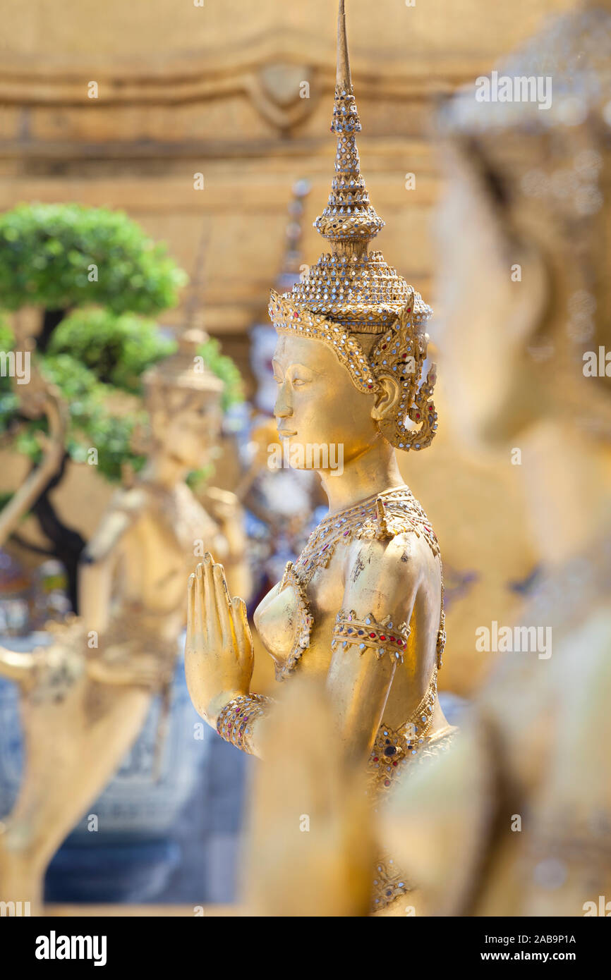 Statue of Kinnari, the Royal Grand Palace, Bangkok,Thailand Stock Photo