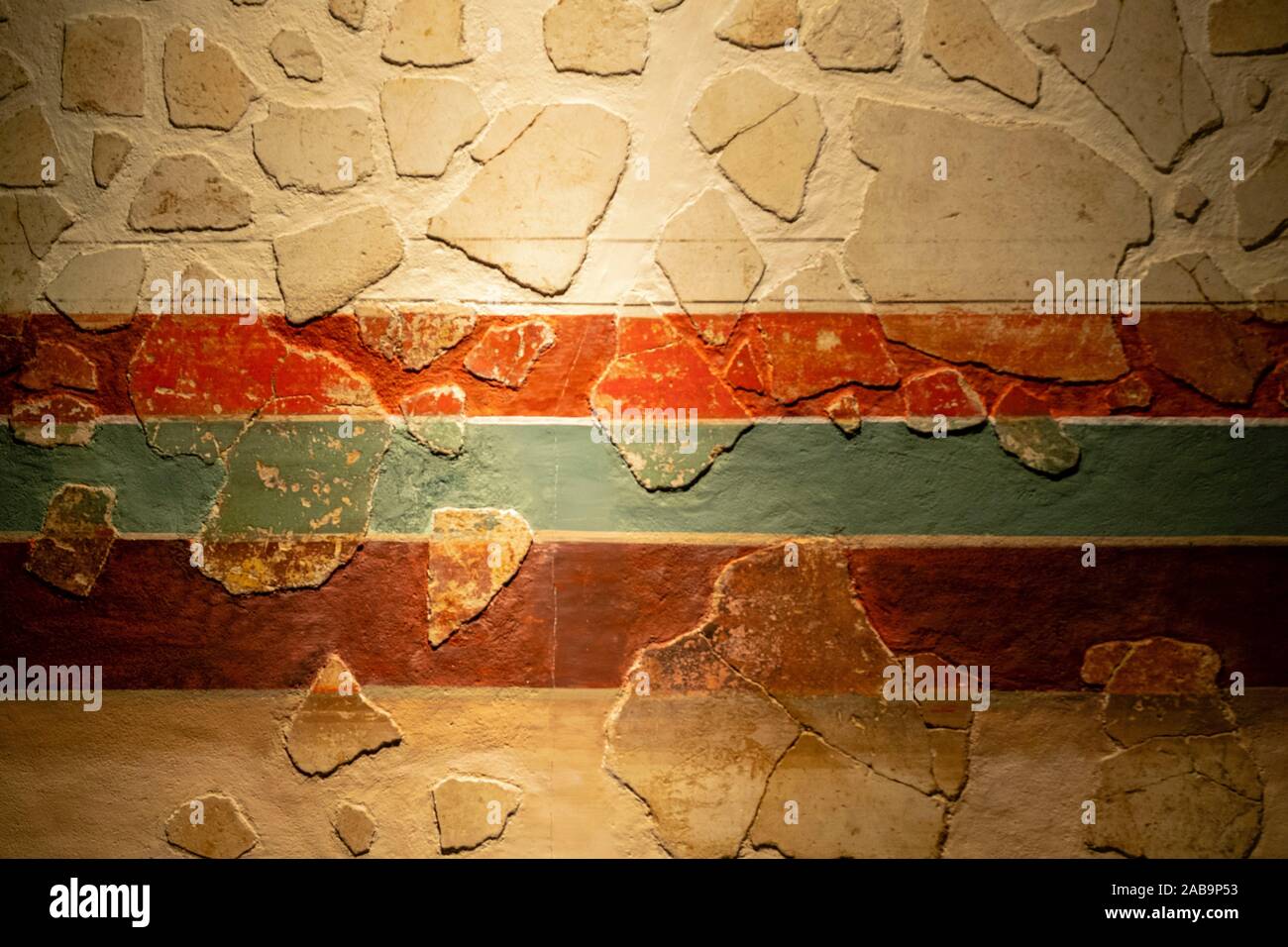 pintura mural con decoracion geometrica, La Clinica, siglos I-II d. C,  Museo de la Romanización, Calahorra, La Rioja , Spain, Europe Stock Photo -  Alamy