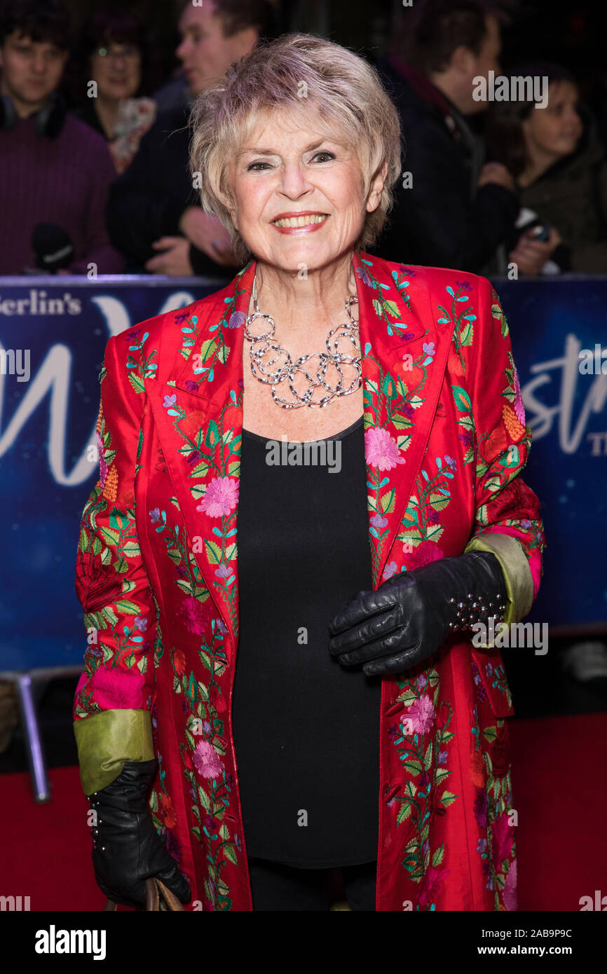 LONDON, UNITED KINGDOM, NOVEMBER 25, 2019:Gloria Hunniford attends the White Christmas Musical press night at the Dominion Theatre. Stock Photo