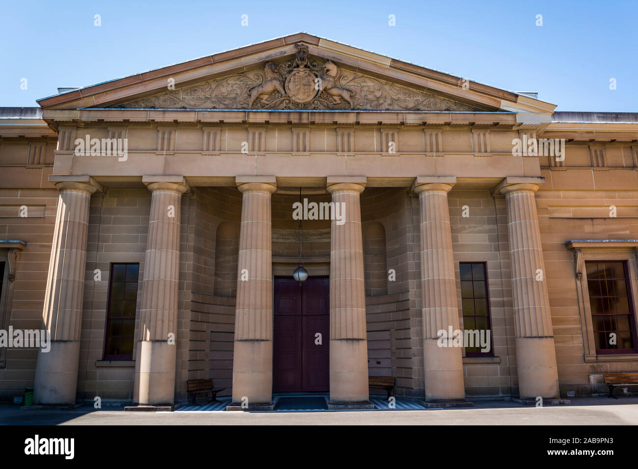 Darlinghurst Courthouse, a heritage-listed courthouse building located adjacent to Taylor Square on Oxford Street in the inner city suburb of Darlingh Stock Photo