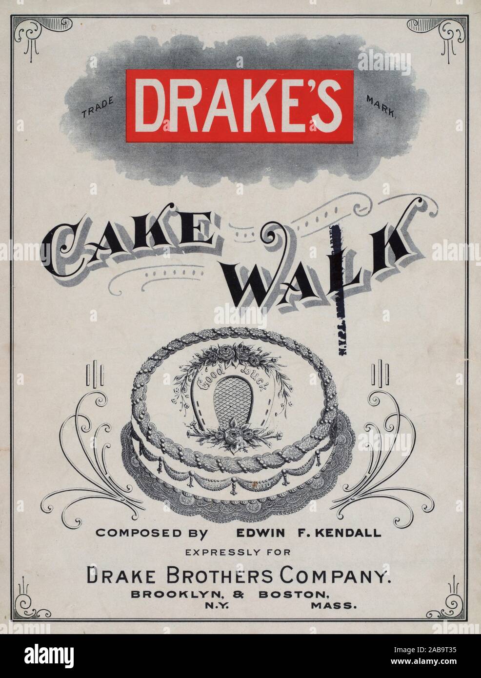 Drake's cake walk Additional title: Drake's cakewalk. Kendall, Edwin F.  (Composer). Popular instrumental sheet music Rags. Date Created: 1909 Place  Stock Photo - Alamy