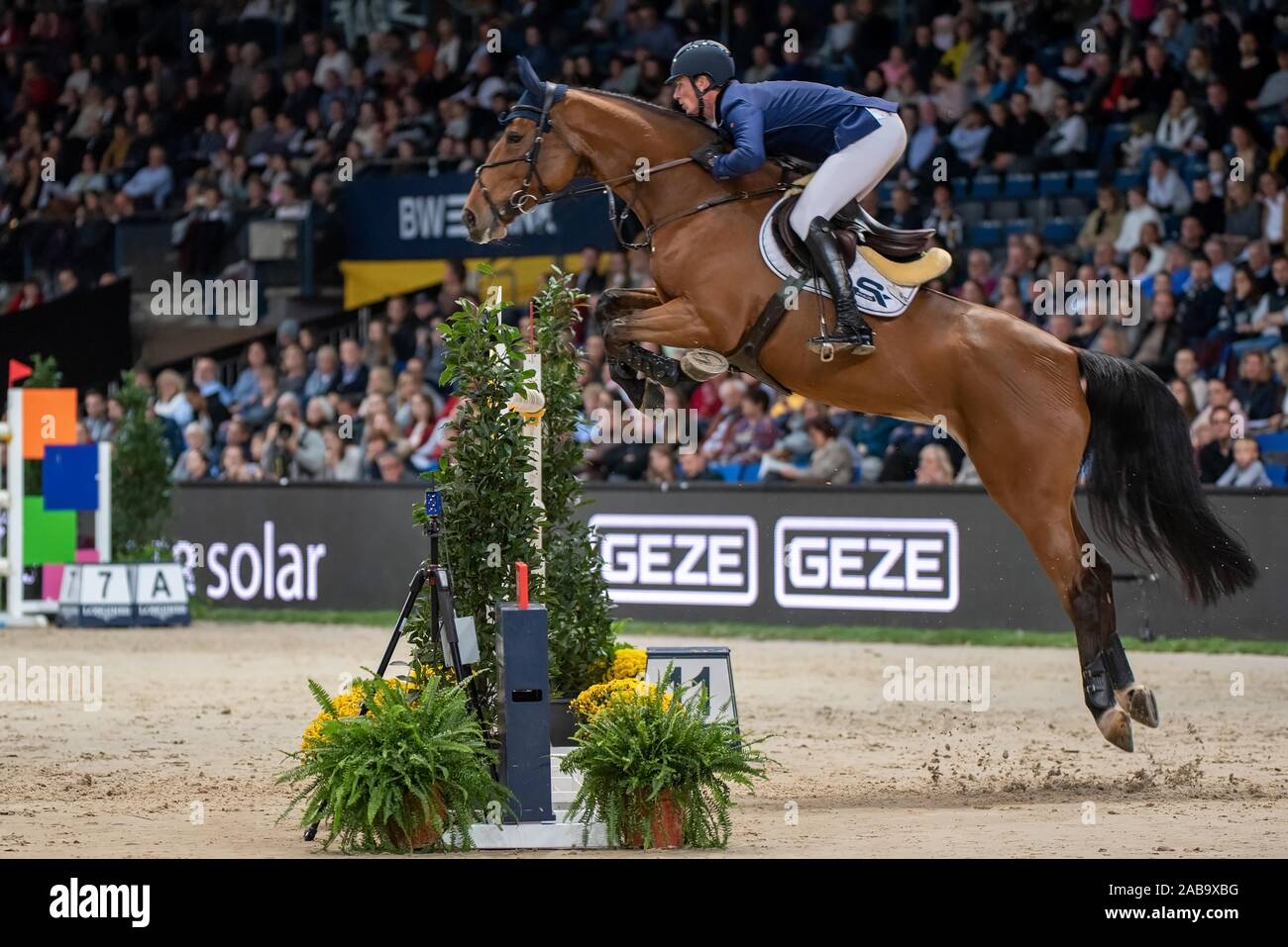 Stuttgart Germany November 17 Daniel Deusser Ger Riding Killer Queen Vdm At The Stuttgart German Master 2019 Longines Fei Jumping World Cup 2019 2020 Int Jumping Competition With Jump Off Grand