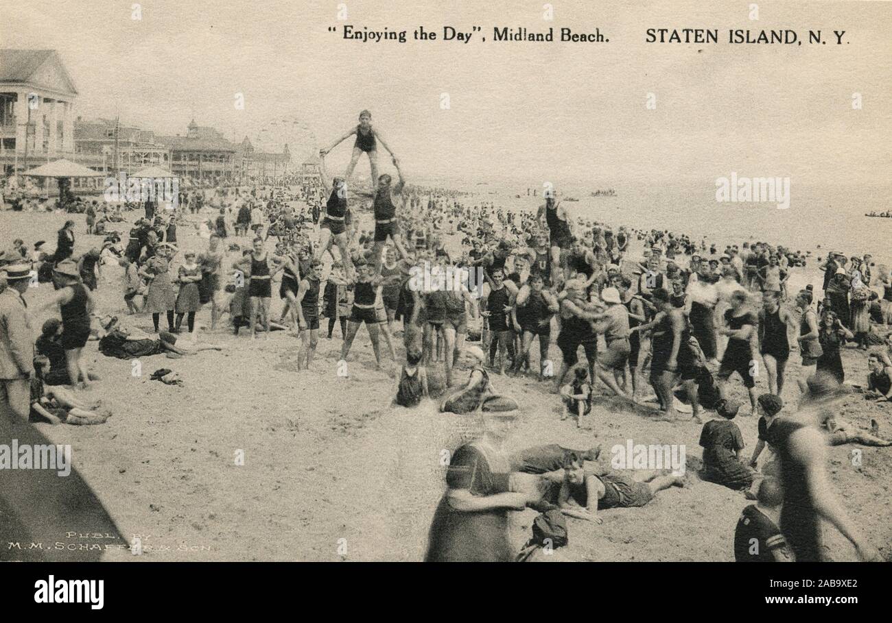 Enjoying the Day, Midland Beach. Staten Island, N.Y. [buildings, people