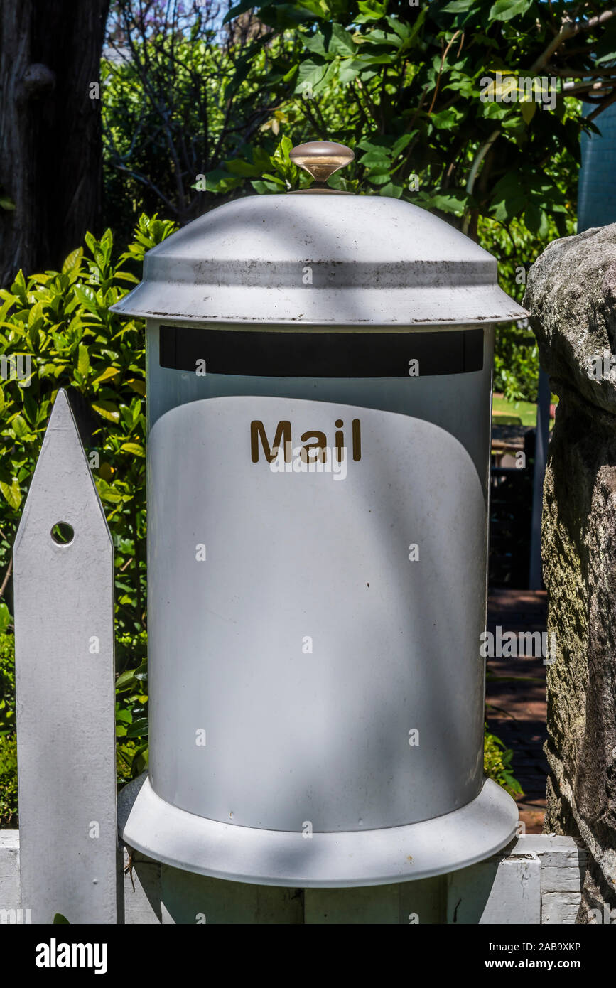 Old Mail Letterbox, Hunters Hill, a suburb on the Lower North Shore, Sydney, Australia Stock Photo