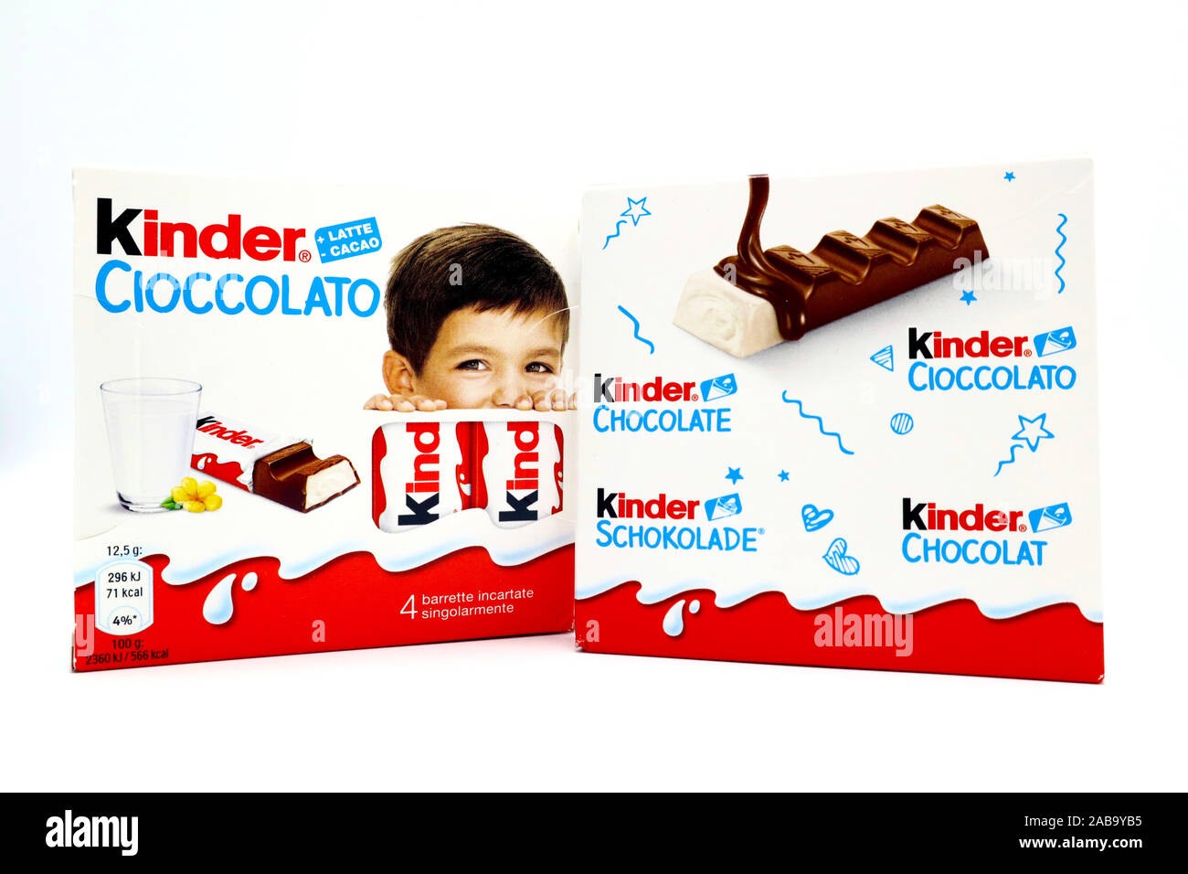 Kinder Chocolate bars. Kinder is a brand of food products made in Italy
