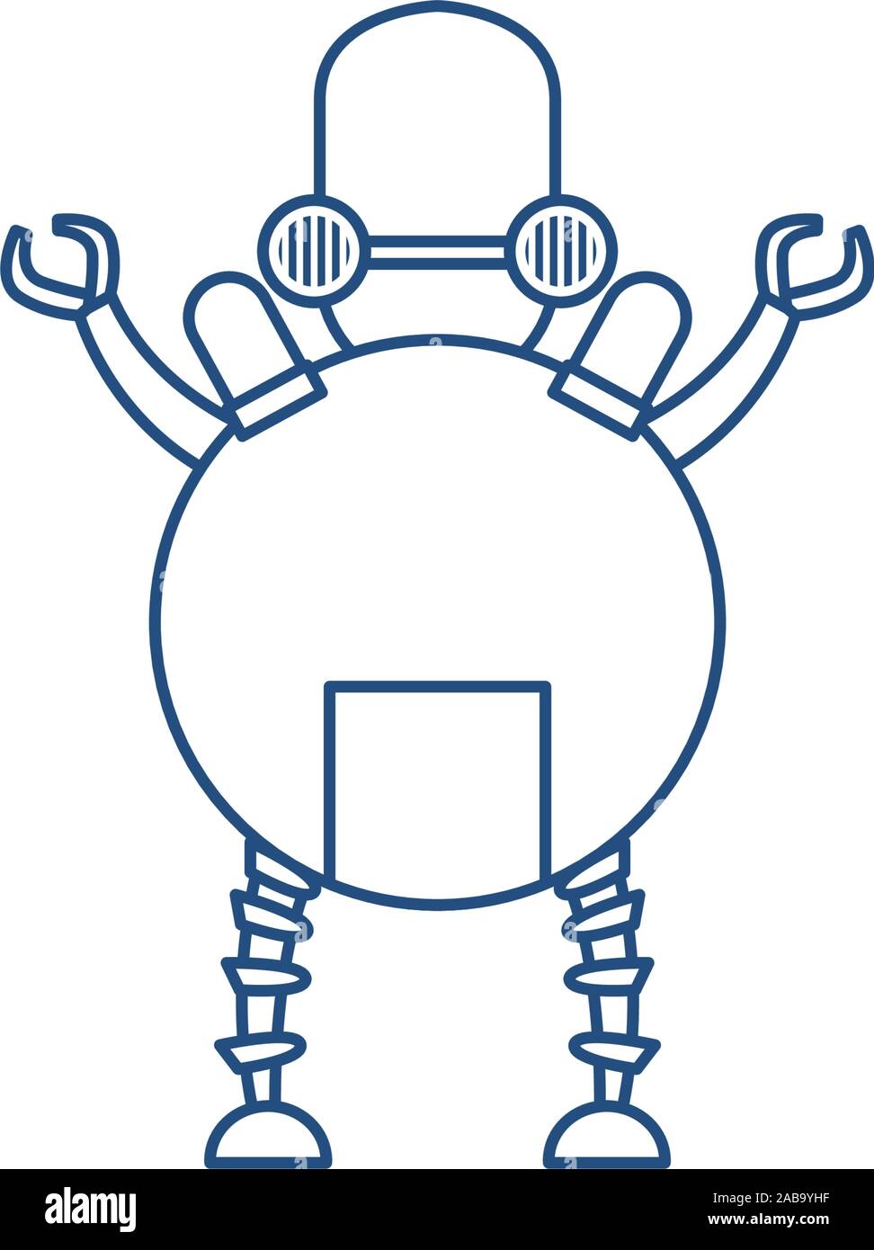 humanoid robot line style icon vector illustration design Stock Vector ...