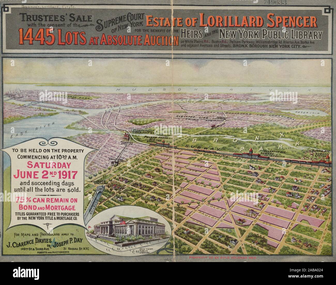 Estate of Lorillard Spencer. Maps of New York City and State New York