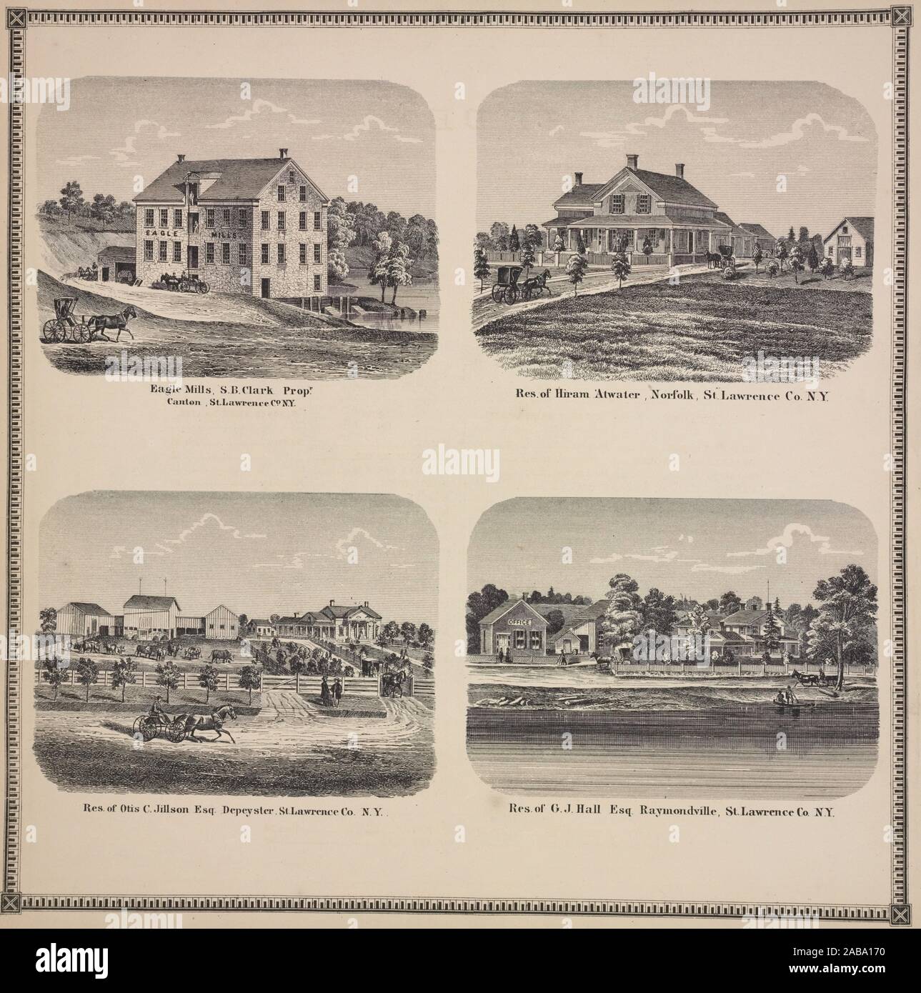 Eagle Mills S B Clark Propr Canton St Lawrence Co N Y Res Of Hiran Atwater Norfolk St Lawrence Co N Y Res Of Otis C Jillson Stock Photo Alamy