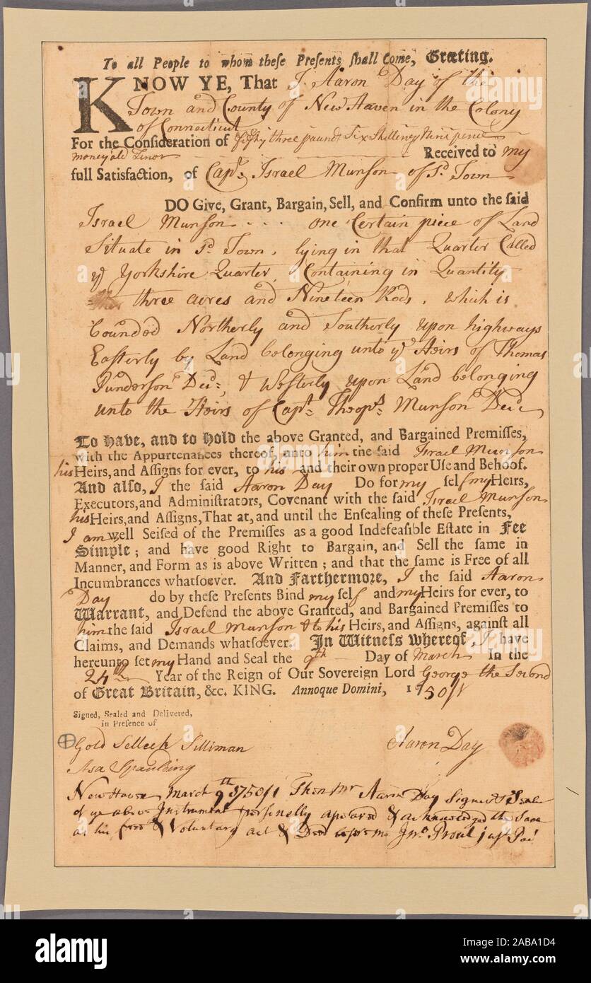 Document. Emmet, Thomas Addis, 18281919 (Collector) Day, Aaron