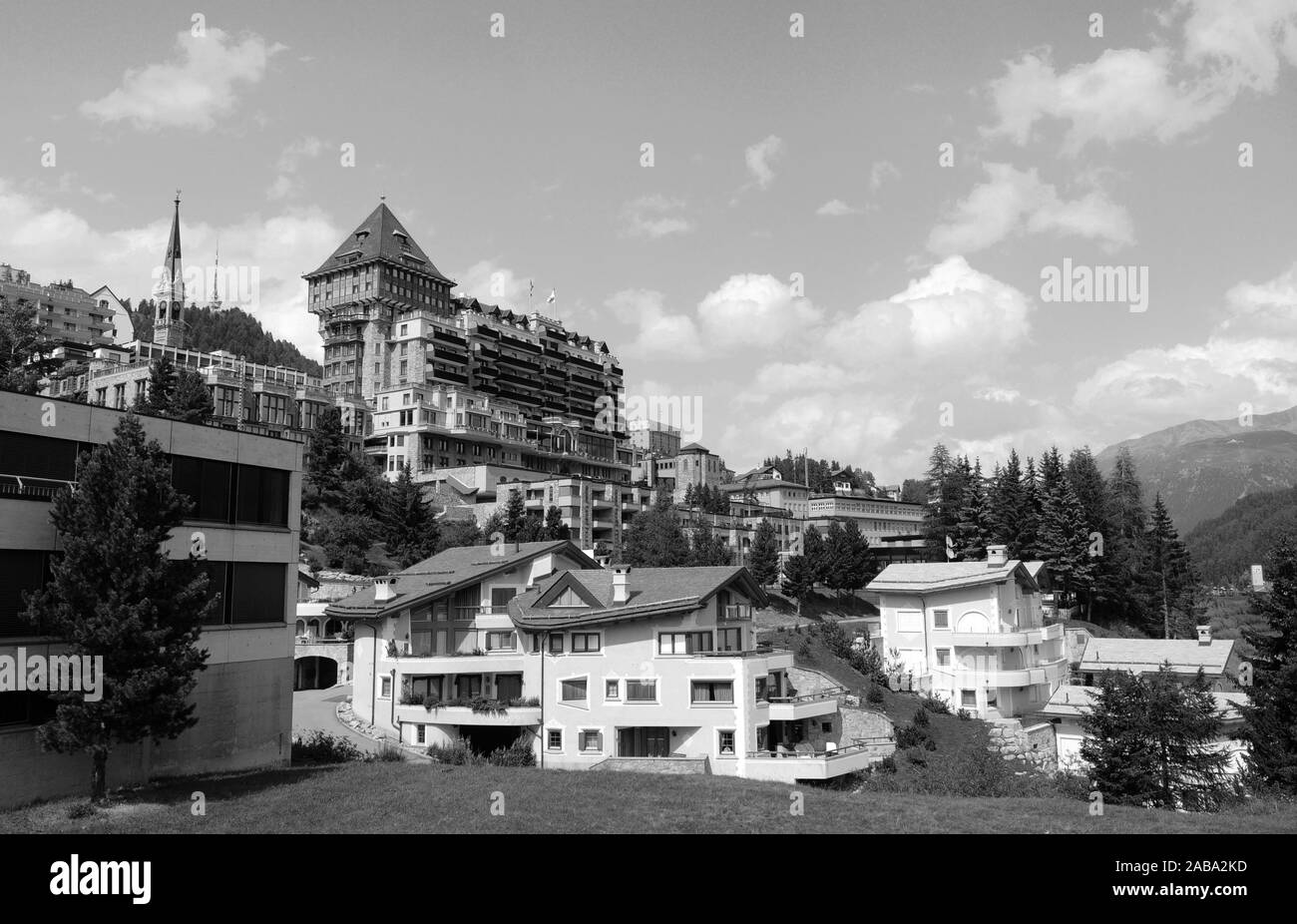 Swiss Alps: The legendary Badrutt palace hotel in St. Moritz Stock ...