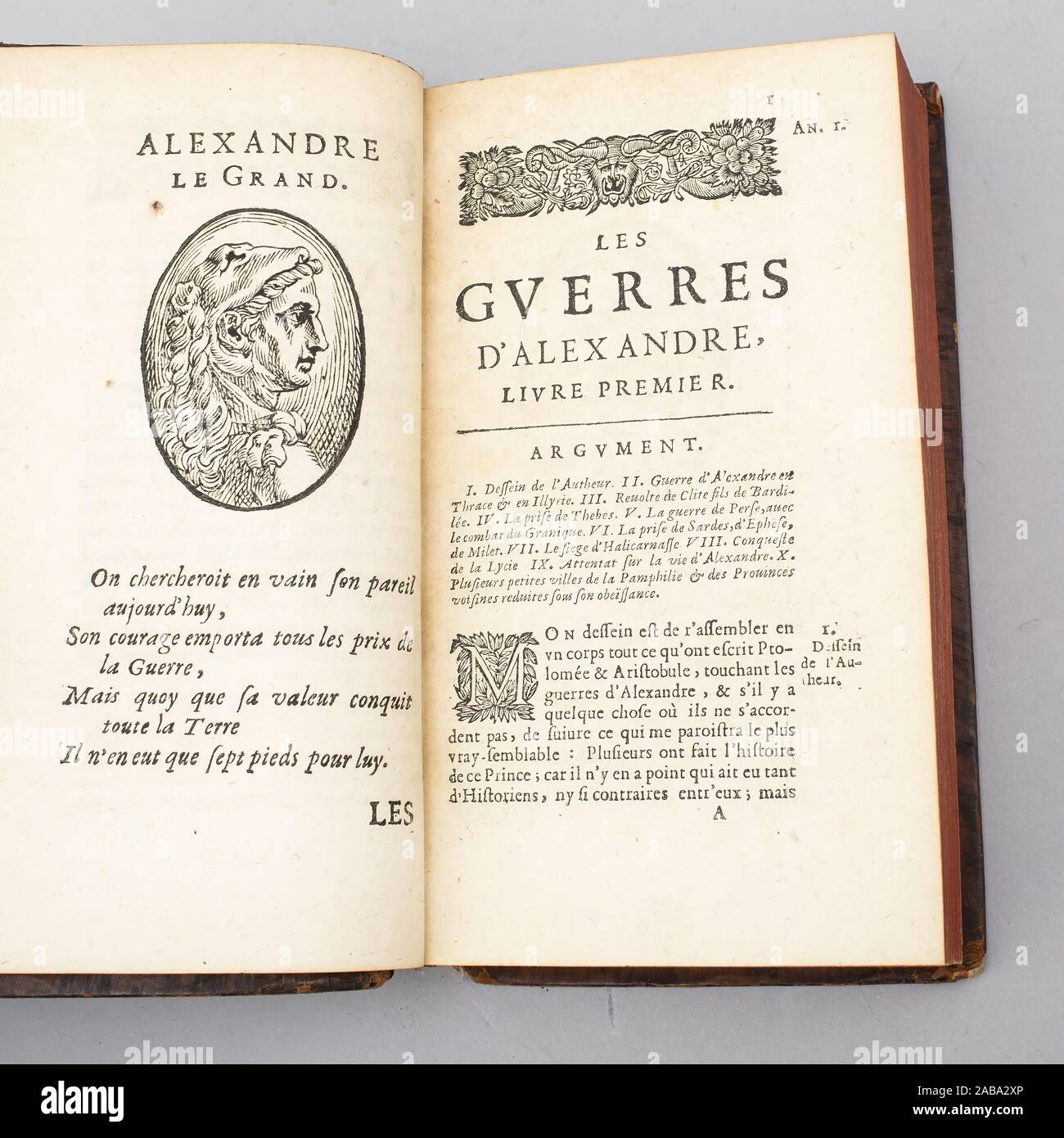 Les Gverres d'Alexandre, Livre Premier. 1646 Stock Photo