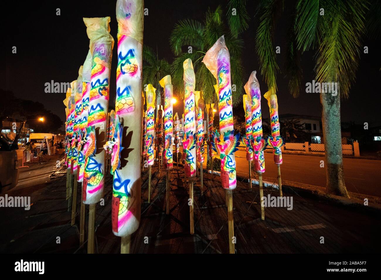 Chinese Hungry Ghost Festival Joss Sticks With Dragon Heads At 3rd Mile Market Kuching Sarawak Malaysia Stock Photo Alamy