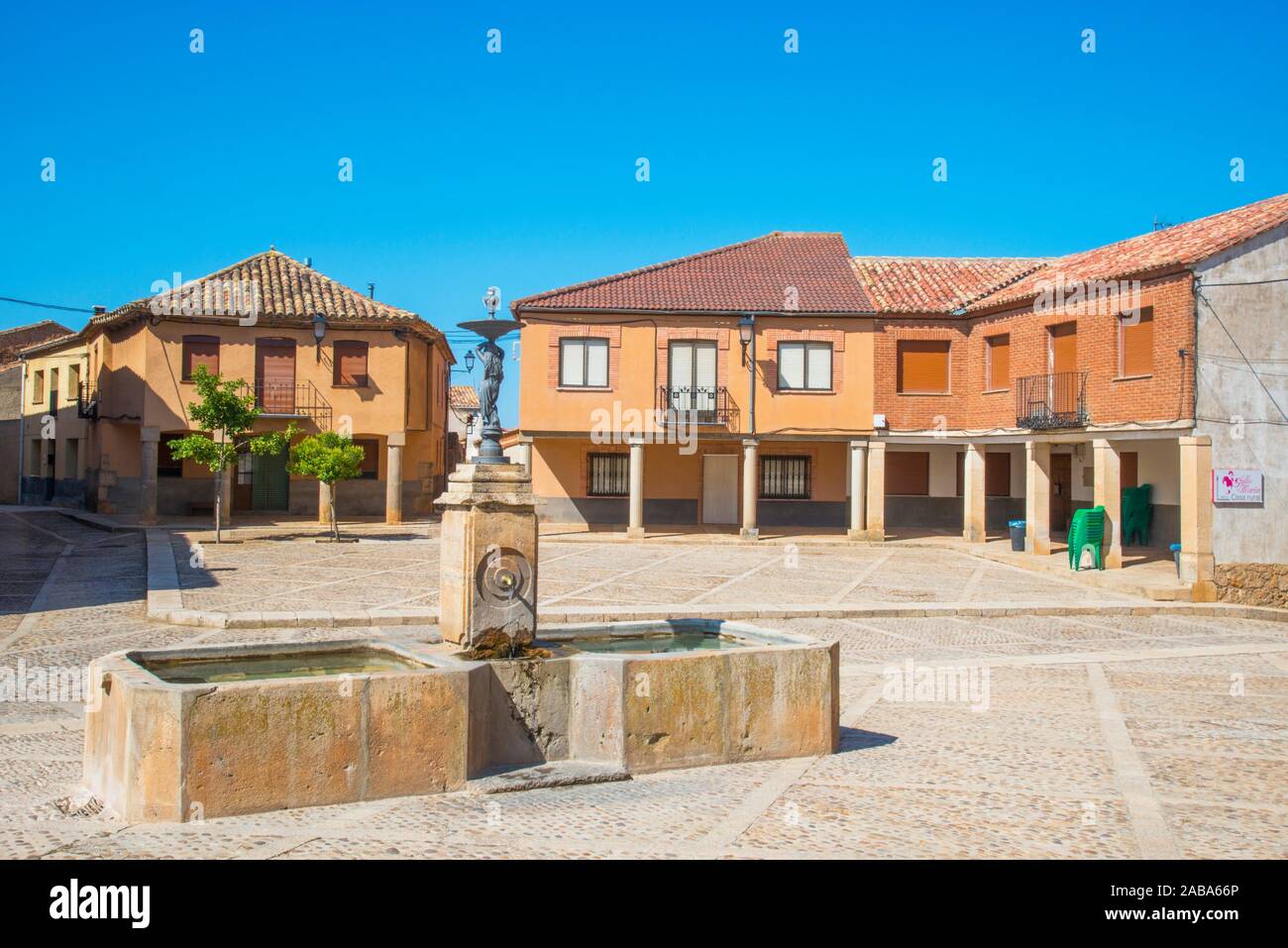 Plaza Mayor. Moron de Almazan, Soria province, Castilla Leon, Spain. Stock Photo