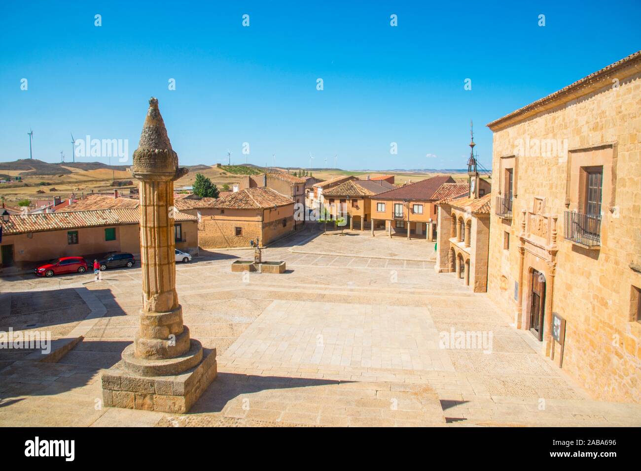 Plaza Mayor. Moron de Almazan, Soria province, Castilla Leon, Spain. Stock Photo