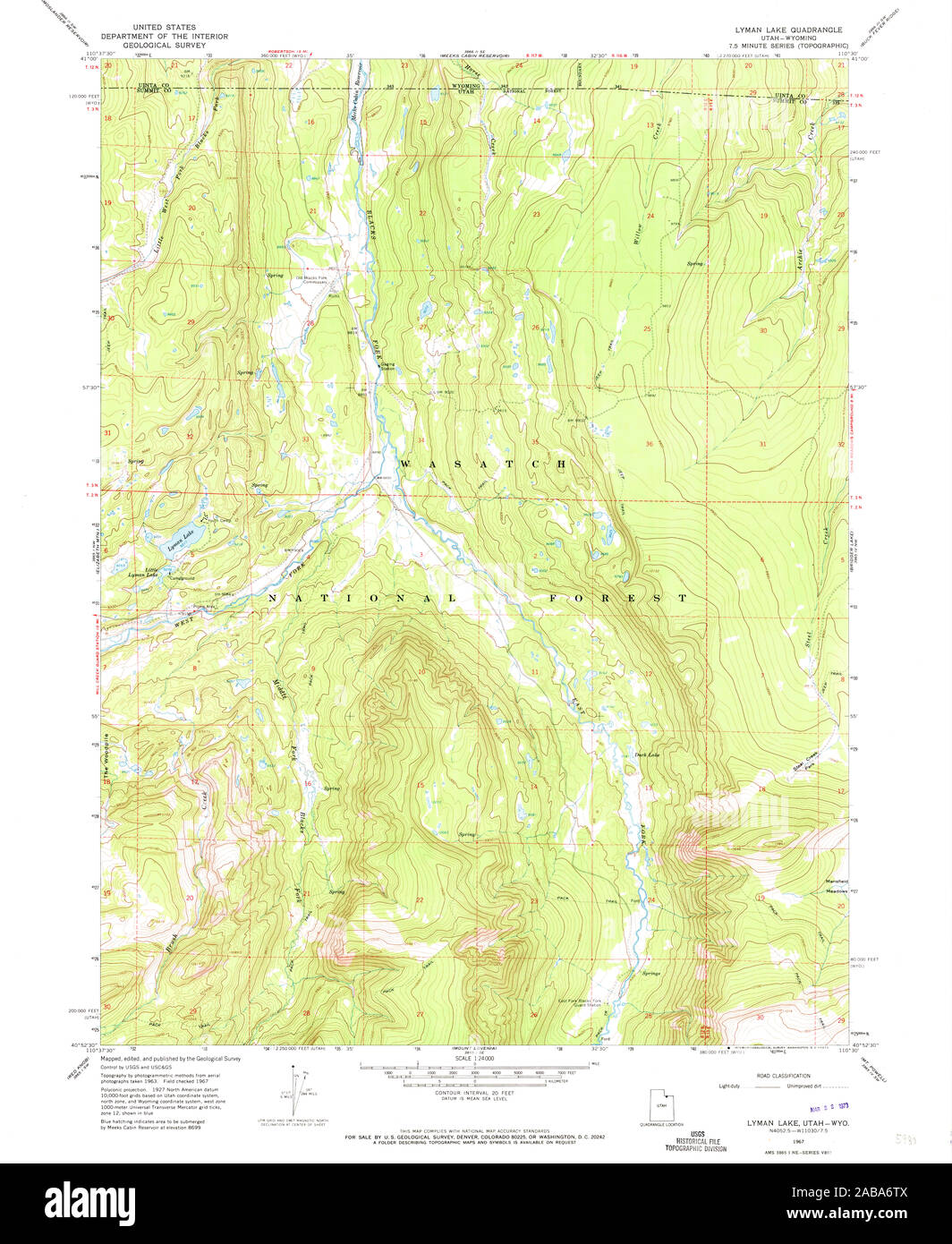 UT Lyman Lake 250410 1967 24000 Restoration Stock Photo Alamy