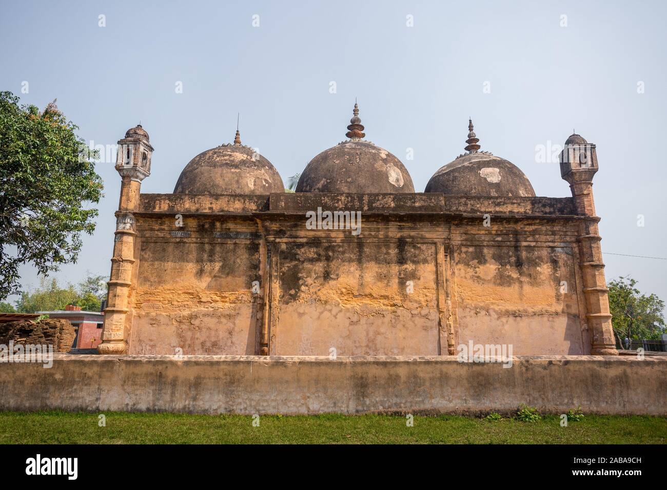 Bangladesh â. “ March 2, 2019: Nayabad Mosque Back Side views, is located in Nayabad village in Kaharole Upazila of Dinajpur District, Bangladesh. Stock Photo